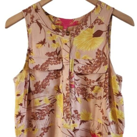 Plenty Tracy Reese 100% Silk Floral Hi Lo Dress Size M Womens - Picture 4 of 7